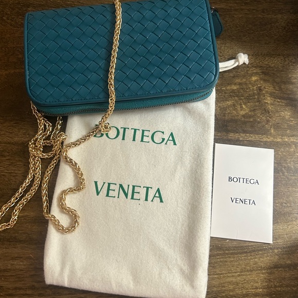 Bottega Veneta Handbags - Bottega Veneta Turquoise Crossbody Bag